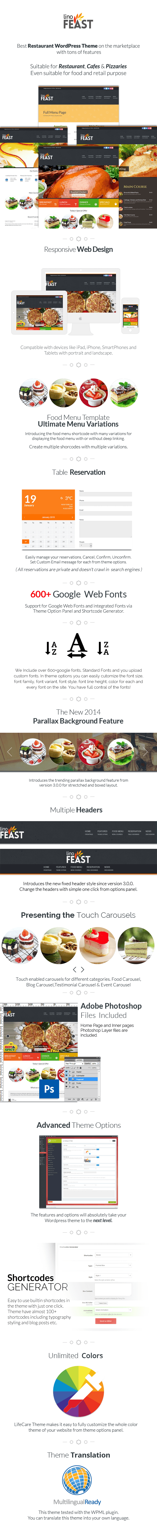 LinoFeast: Restaurant Responsive WordPress Theme - 5