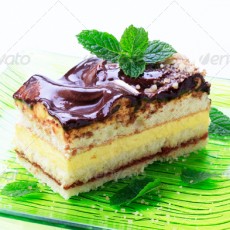 Cream cake topped