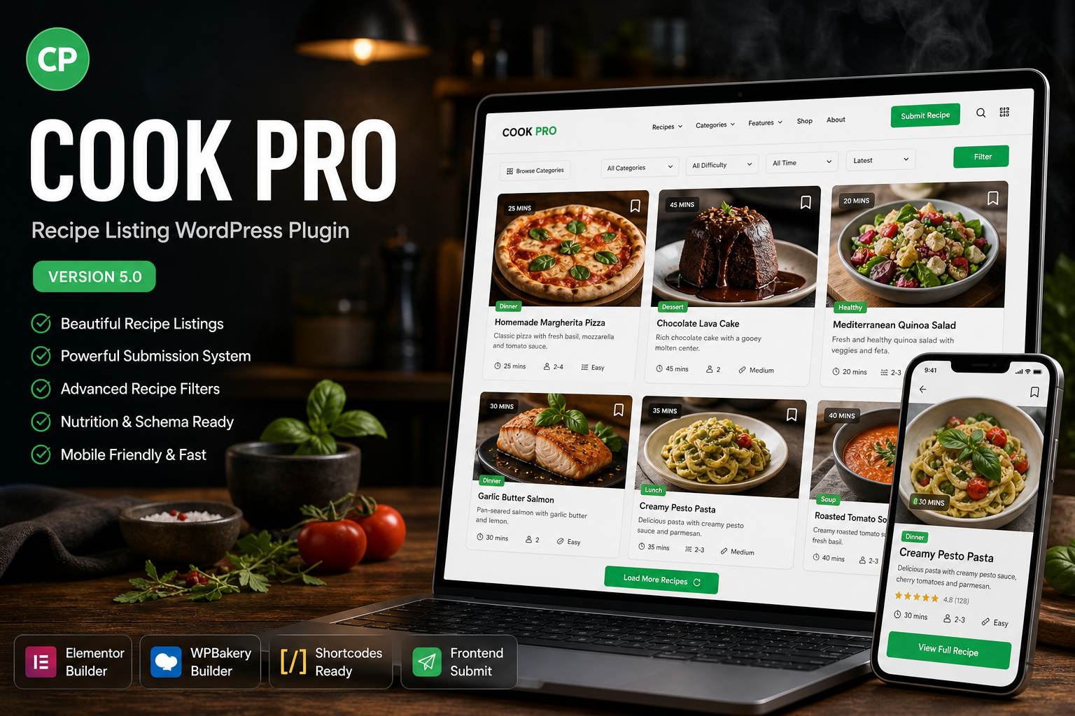 Cook Pro - Recipe Listing WordPress Plugin